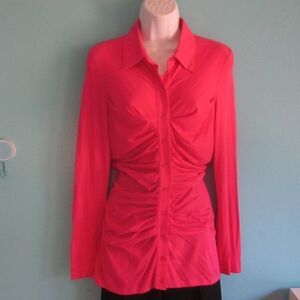 Strenesse Cotton Fitted Blouse Sz 8  Pink Cotton